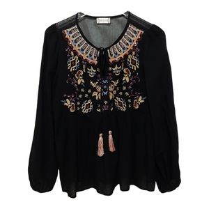 Altar'd State Boho Top Black Size Small